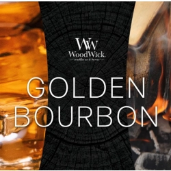 WoodWick Golden Bourbon świeca zapachowa z drewnianym knotem 609,5 g